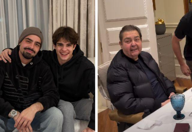 Faustão aparece em comemoração dos 18 anos do filho Rodrigo